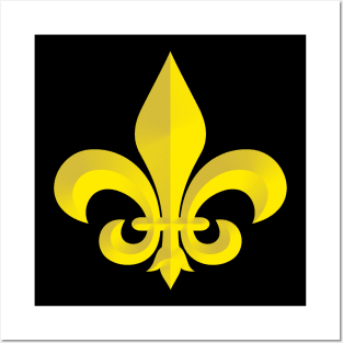 Gold Bevel Fleur De Lis New Orleans Style Posters and Art